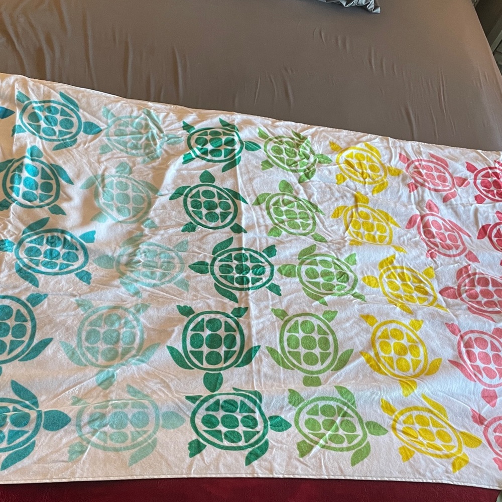 New Colorful Turtle Pattern Beach towel - Picture 2 of 13